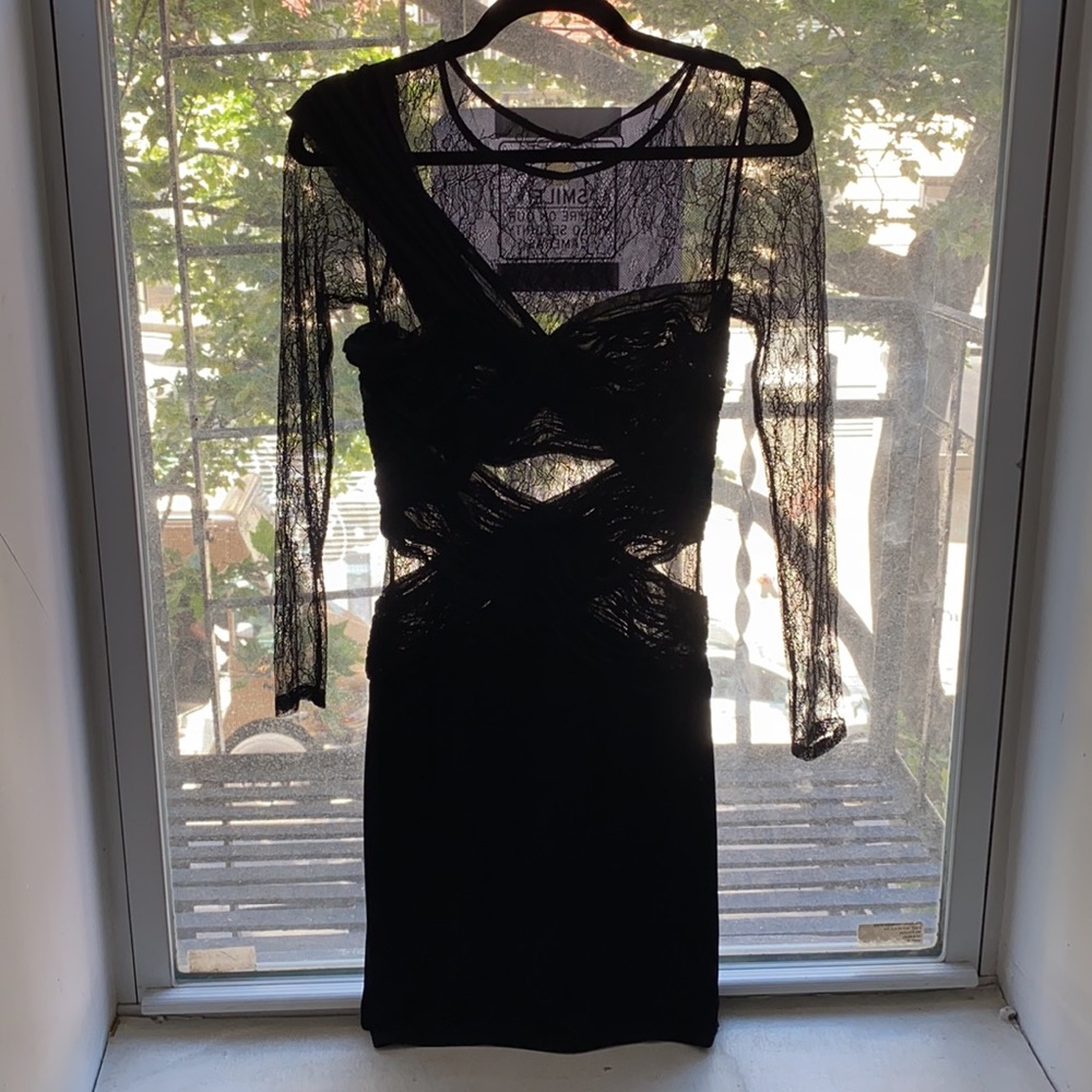 SOLD ✨HP✨ Ruched Vintage Lace Long-sleeve Dress